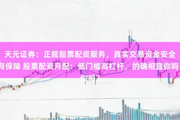 天元证券：正规股票配资服务，真实交易资金安全有保障 股票配资月配：低门槛高杠杆，的确相宜你吗？